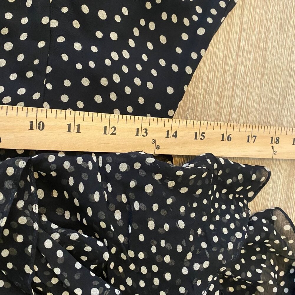Jackie Bernard Eklektic Dress Low Back Ruffle Layers Polka Dot Black Sz 8 - Picture 14 of 15